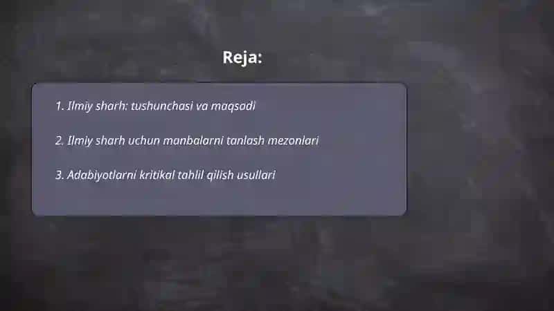 Ilmiy sharh va kurs ishi. Kurs ishining tuzilishi. 2