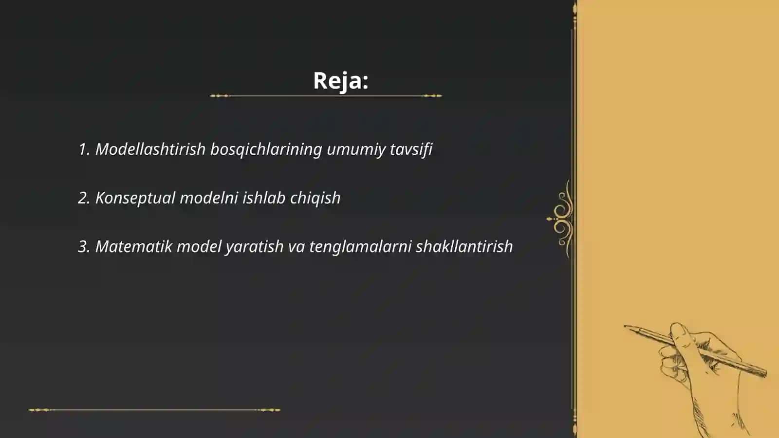 Modellashtirish bosqichlari 2