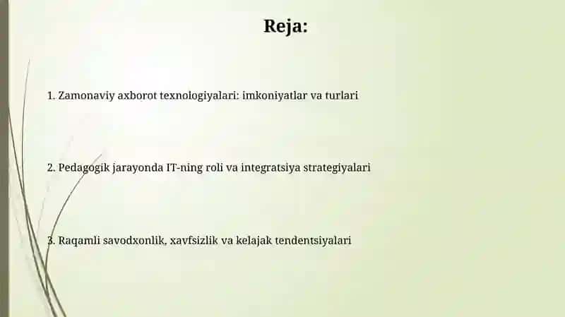 Zamonaviy axborot texnologiyalari turlari va ularning ta'limdagi o'rni 2