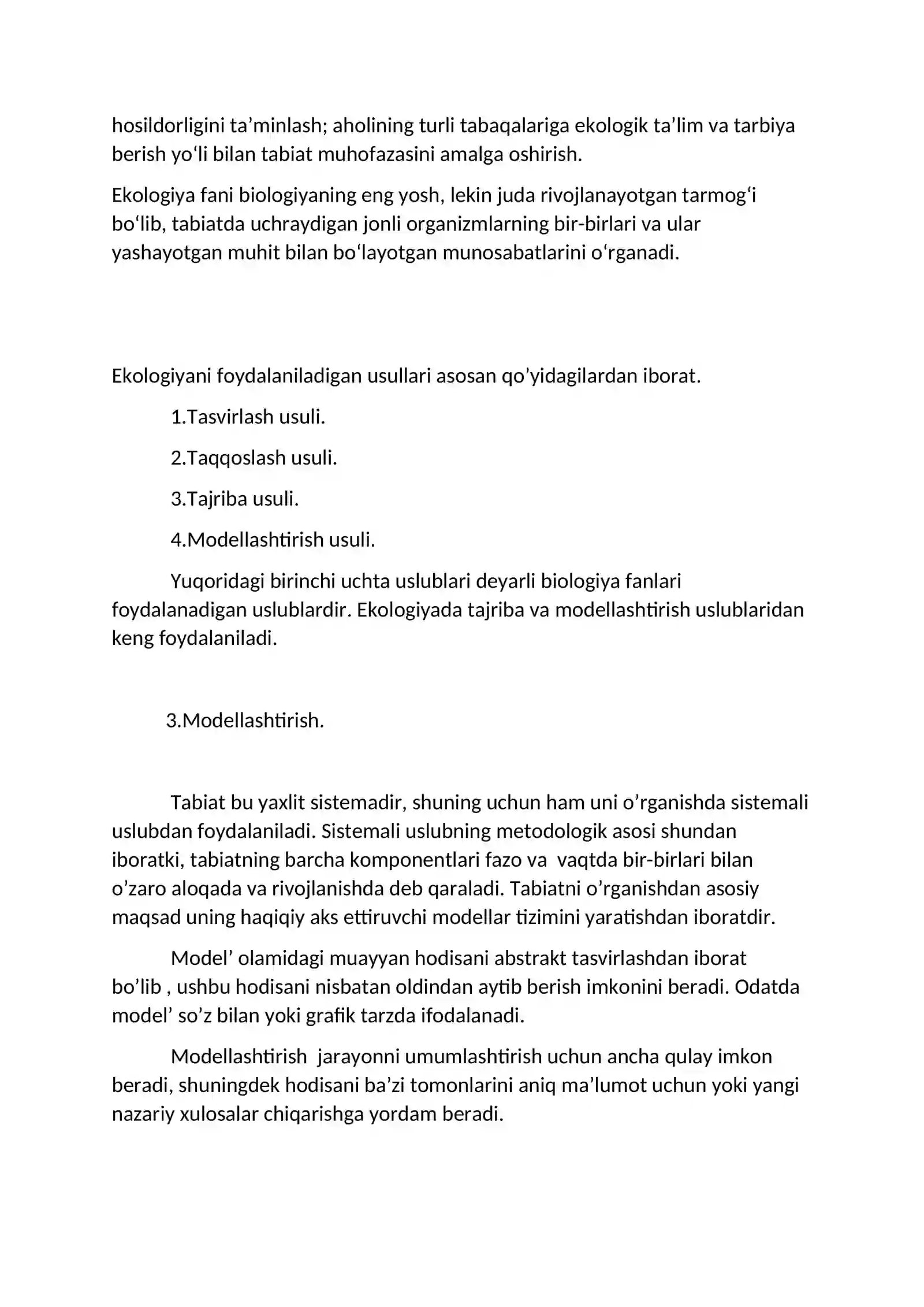 Ekologiya va Atrof Muhit Muhofazasi Fani Maqsad Vazifalari Tadqiqot Metodlari 2