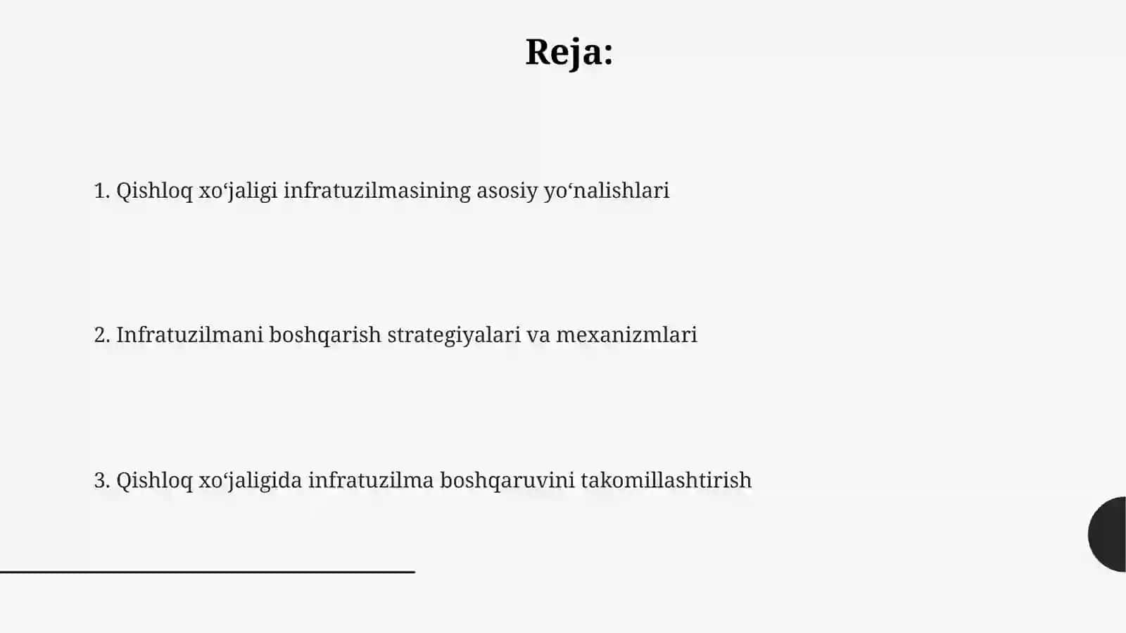 Qishloq xojaligida infratuzulma soxalarini boshqrish 2