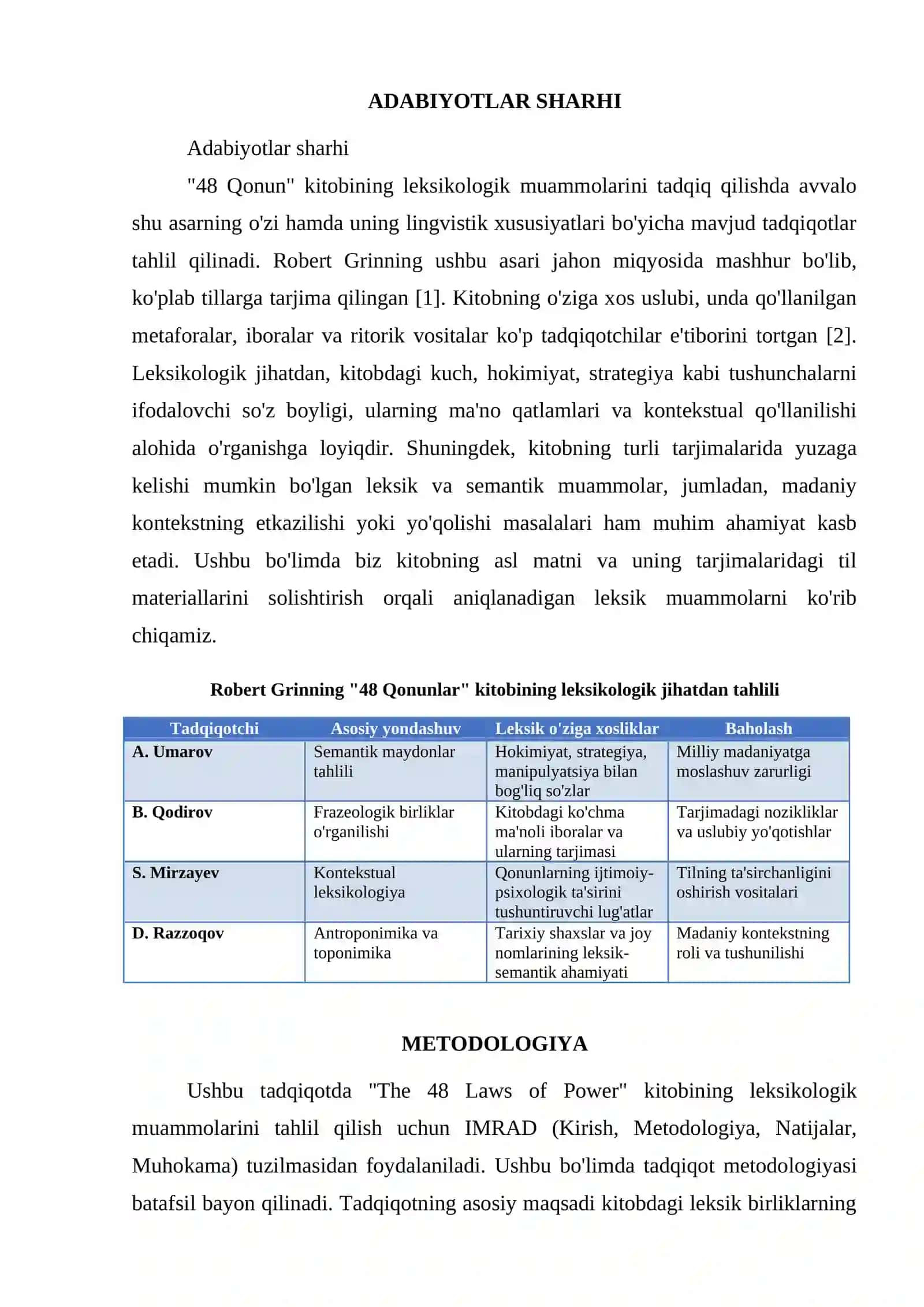 THE 48 LAWS OF POWER KITOBINING LEKSIKOLOGIK MUAMMOLARI 2