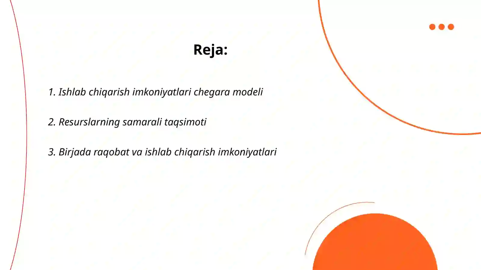 Ishlab chiqarish imkoniyatlari 2