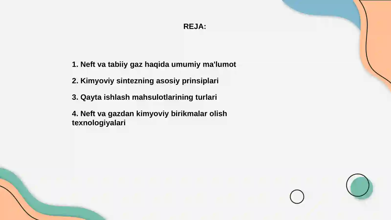 Neft, tabiiy gaz va qayta ishlash mahsulotlari asosida kimyoviy sintez 2