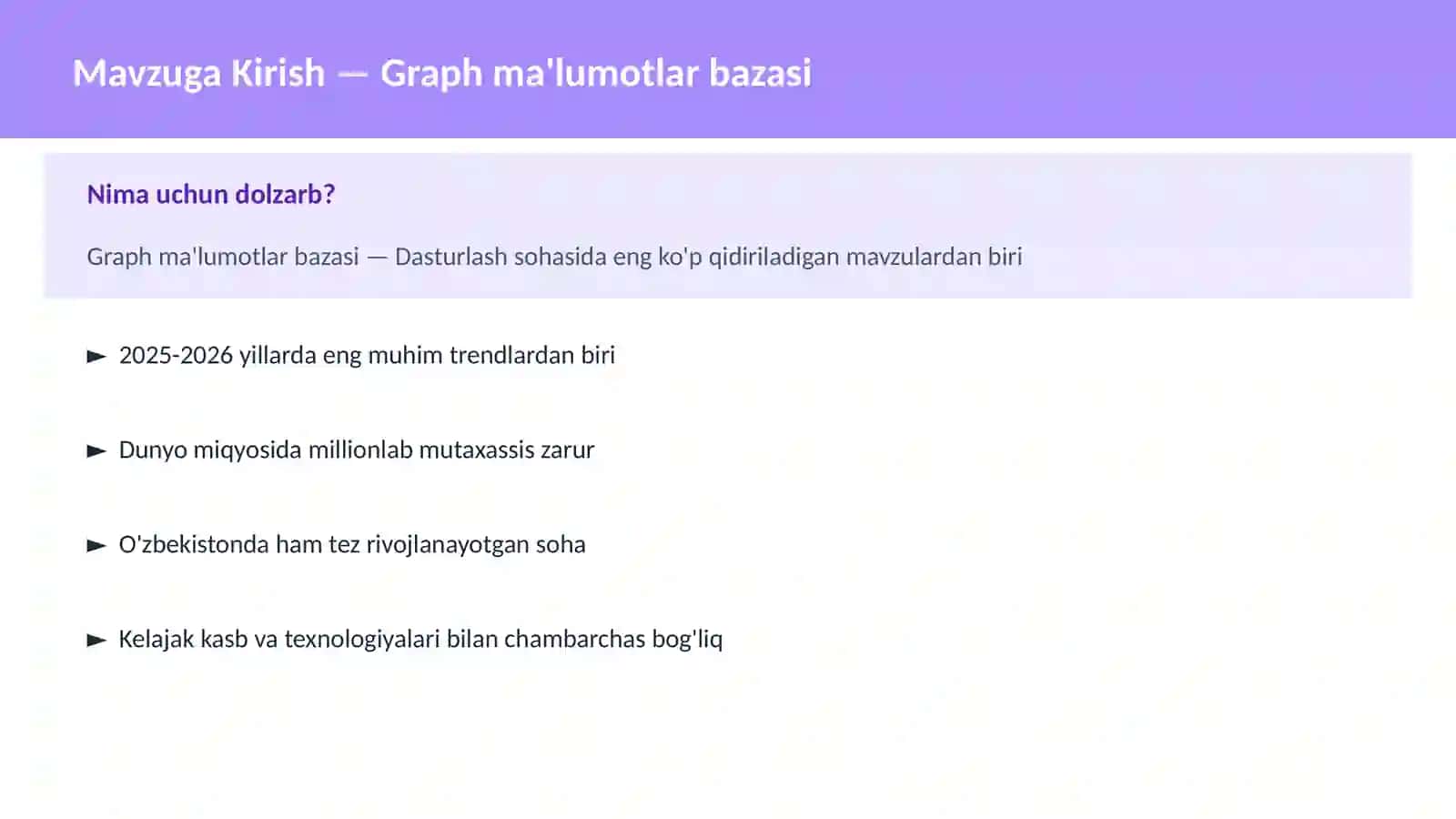 Graph ma'lumotlar bazasi 2