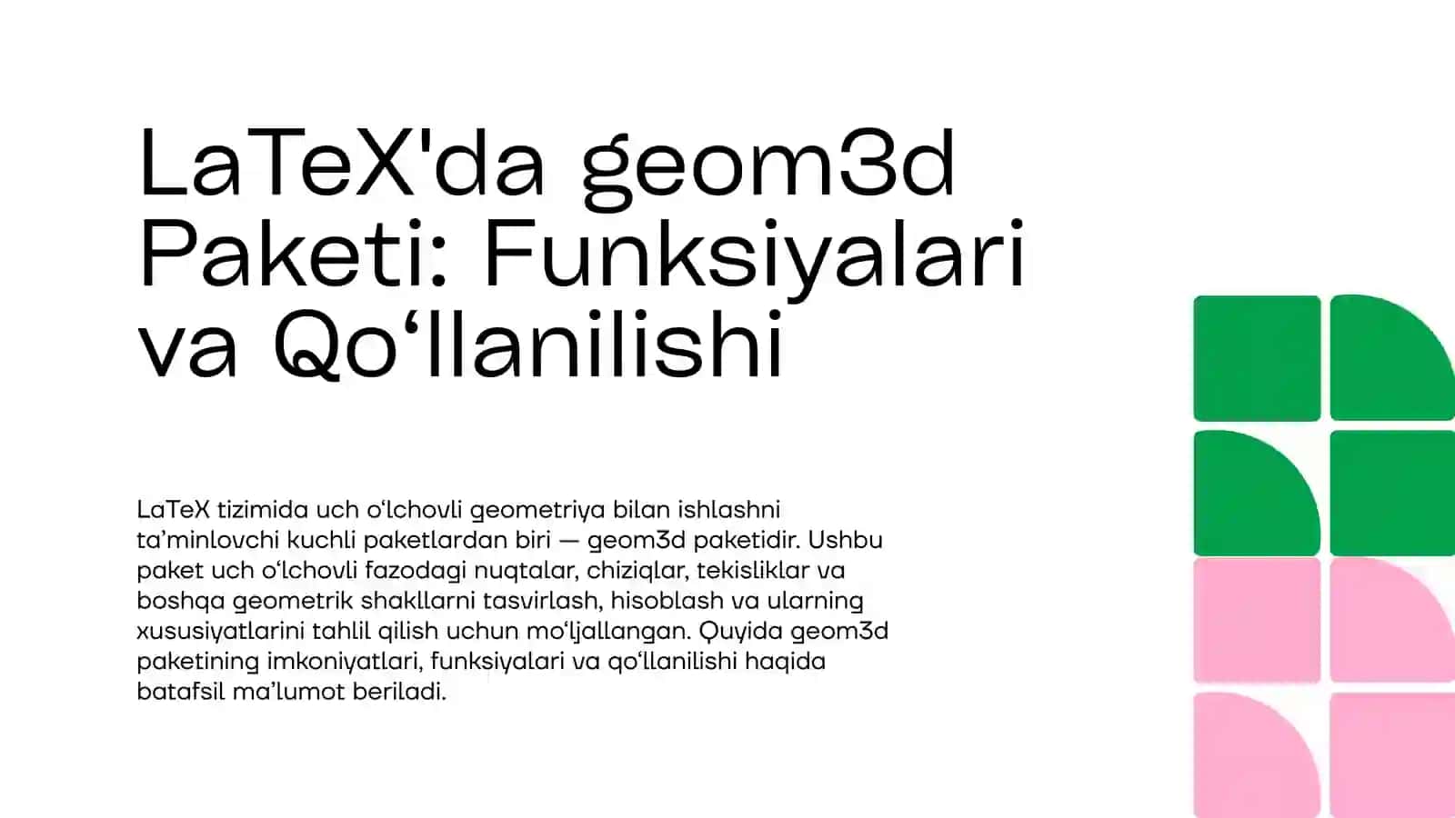 geom3dPaketi: FunksiyalarivaQo‘llanilishi 2