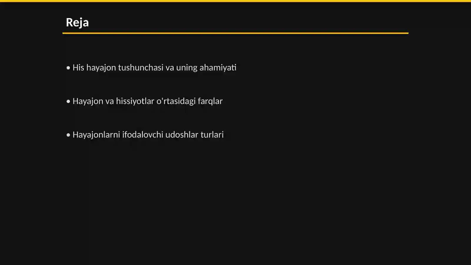 His hayajon udoshlariga namunalar topish 2
