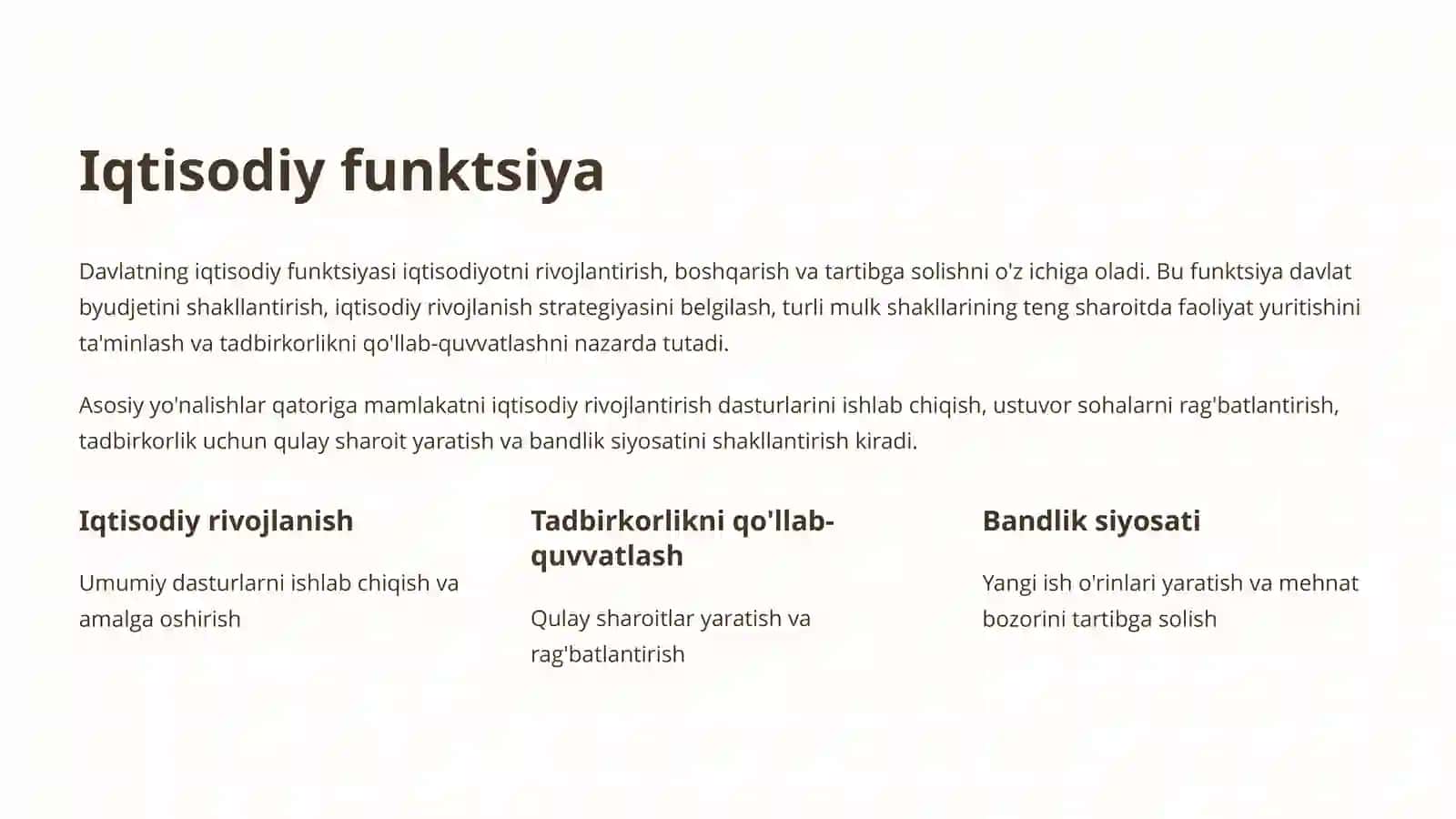 Davlatning ichki funktsiyalari 2
