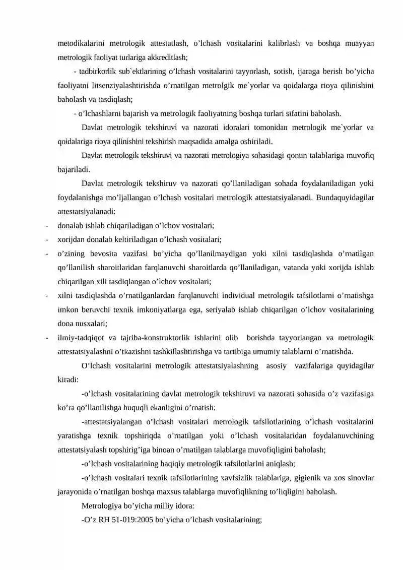 Metrоlоgik tekshirish, o'lchash, qiyoslash va kalibrlash 2