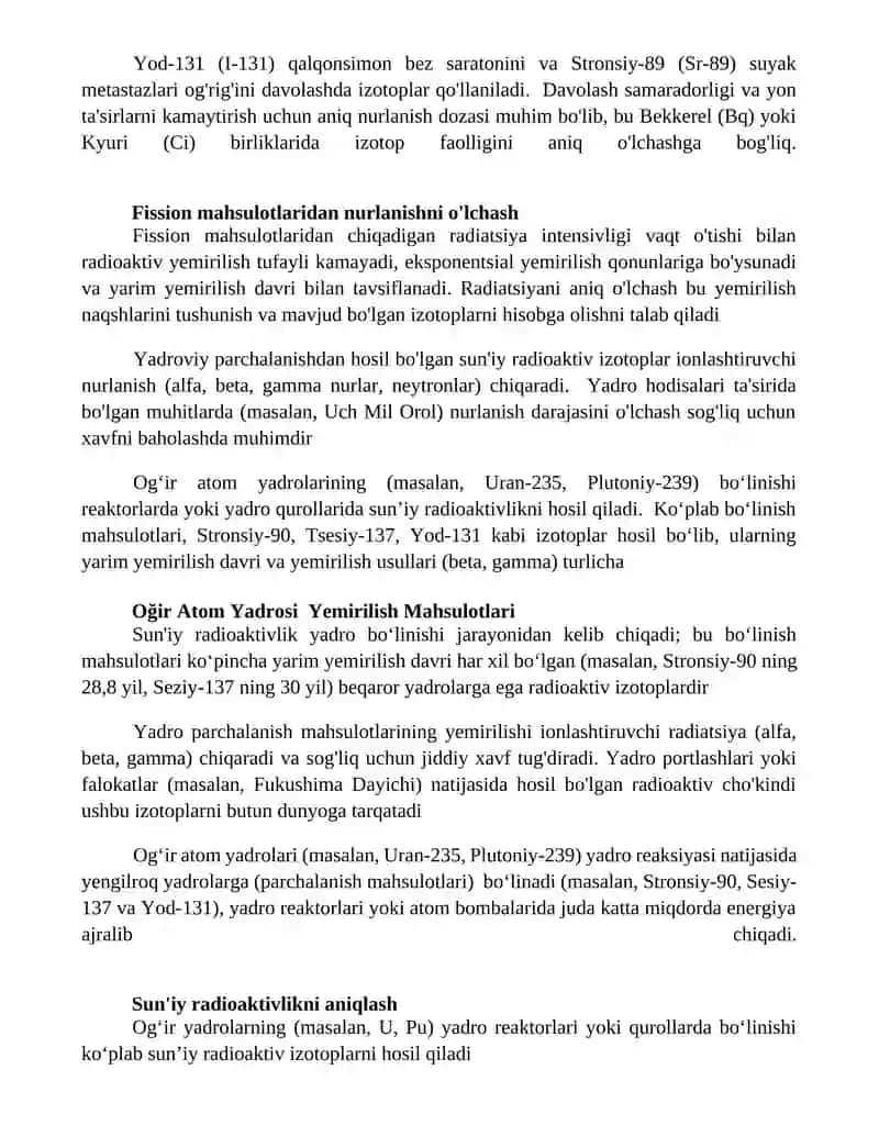 Sun'iy radioaktivlik sun'iy radiaktiv izotoplarining olinishi oğir atom yodrolarning bo'linishi 2