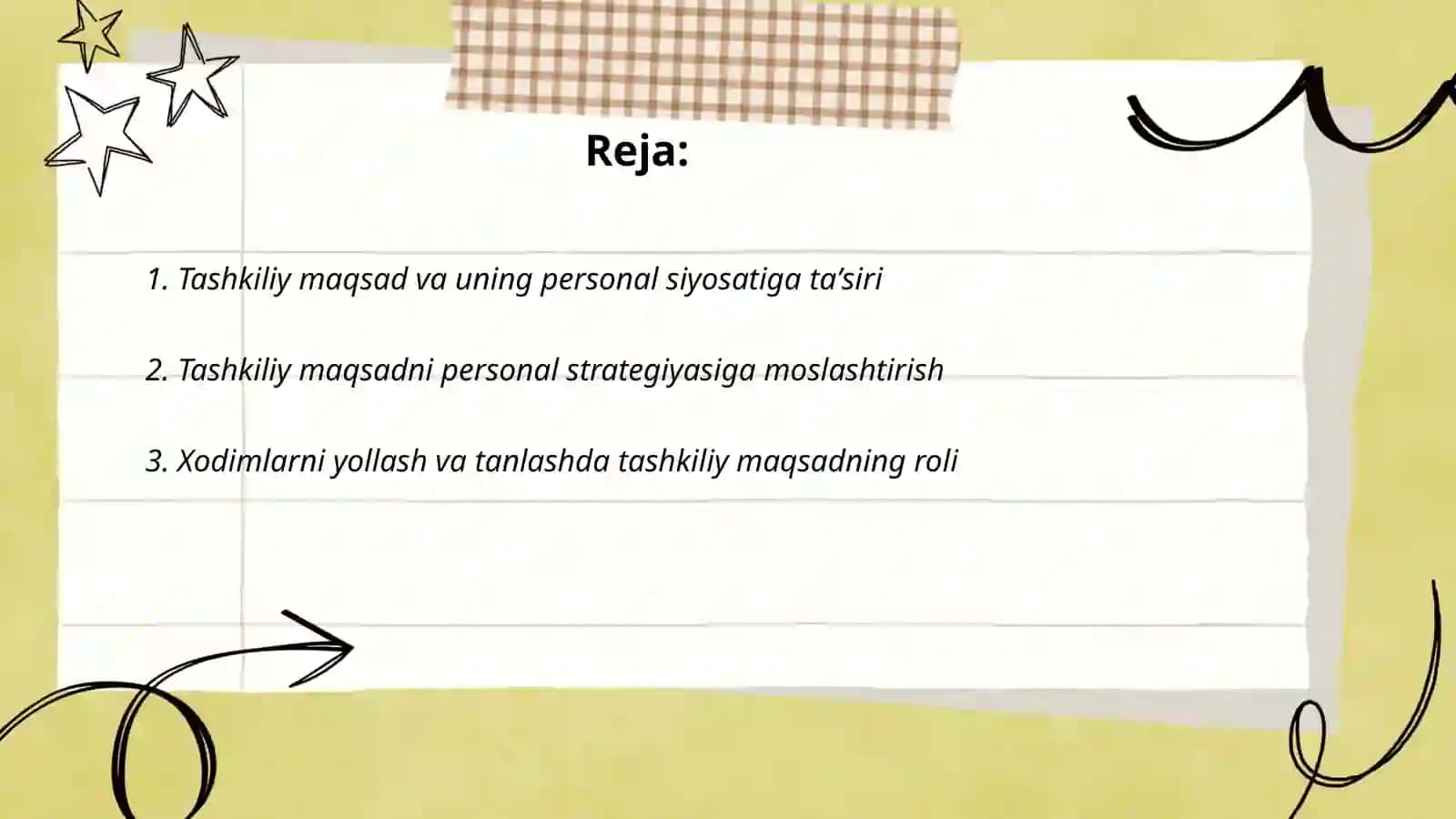 Tashkiliy maqsad hamda uni personal siyosatdagi oʻrni 2