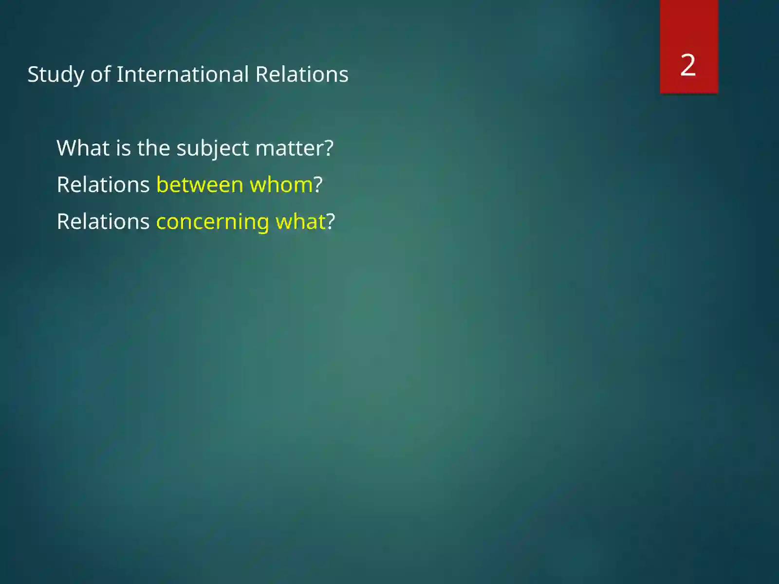 International Relations 2
