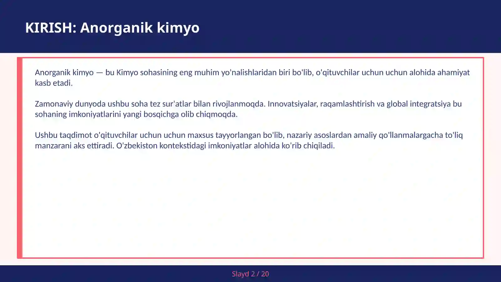 Anorganik Kimyo 2