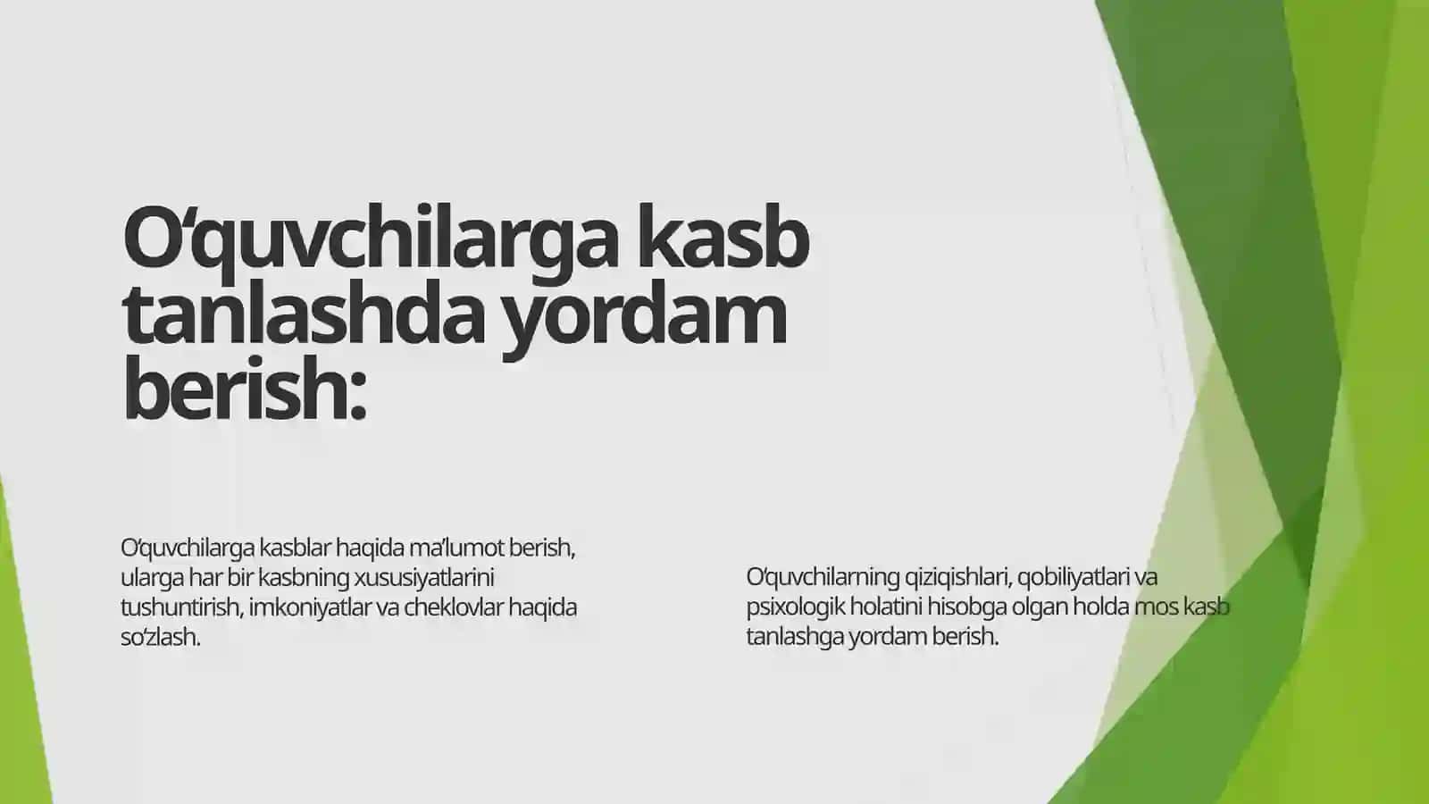 Kasb-hunarga yo‘naltirish 2