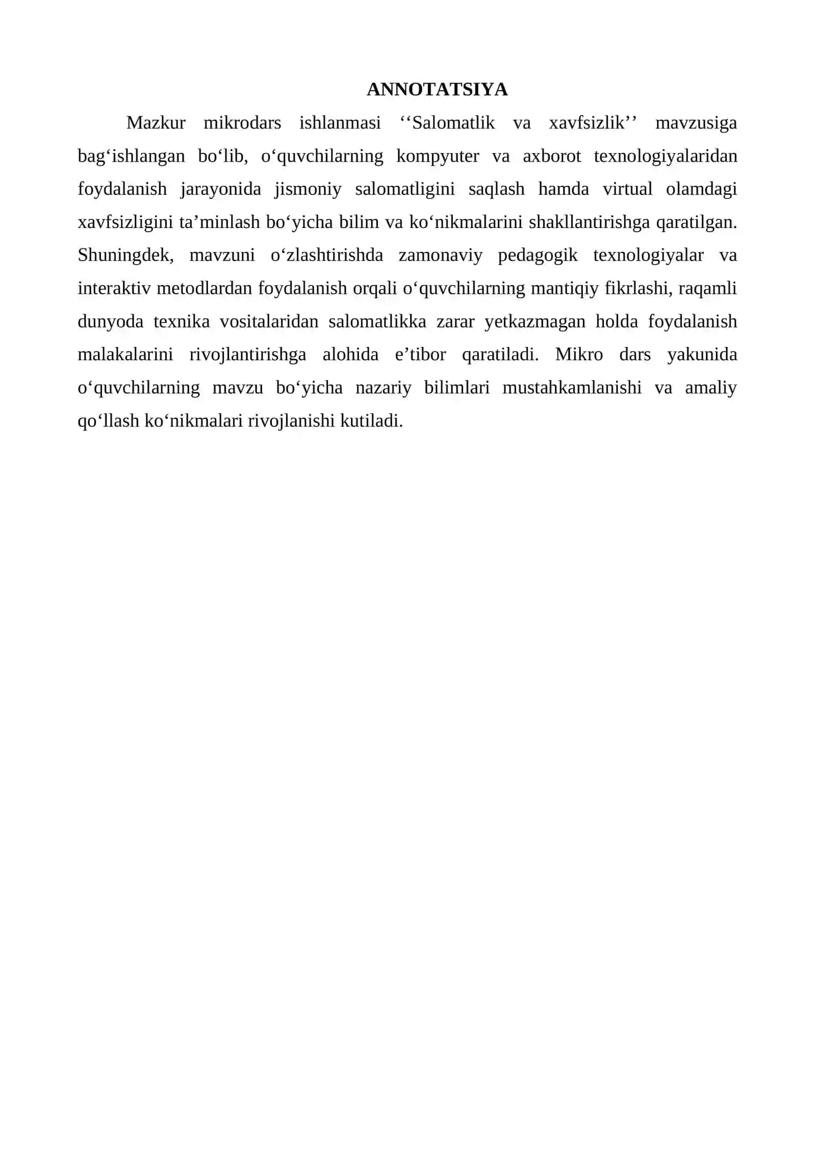 Salomatlik va xavfsizlik (9-sinf) 2