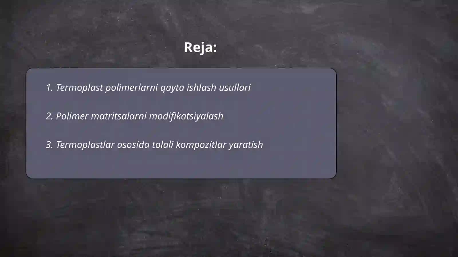 Termoplastlar asosida polimer kompozitsion materiallar yaratishning o‘ziga xos usullari 2