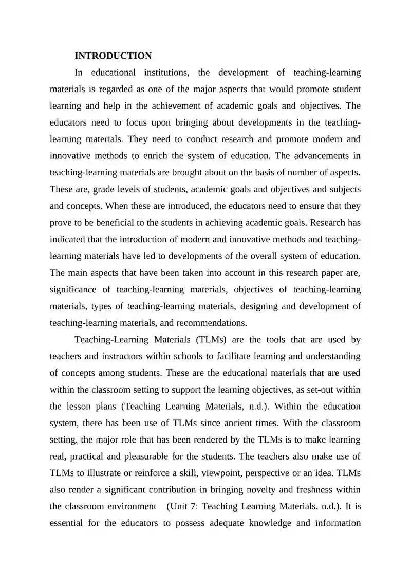 Development of Teaching-Learning Materials 2