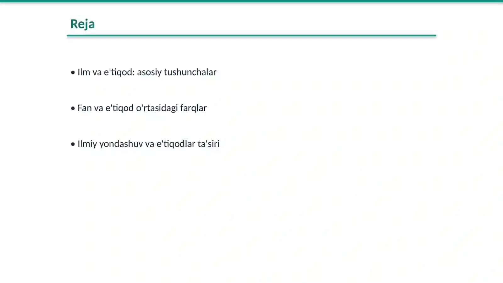Ilm va yondashuv (e'tiqod va fan)komparativistikasi 2