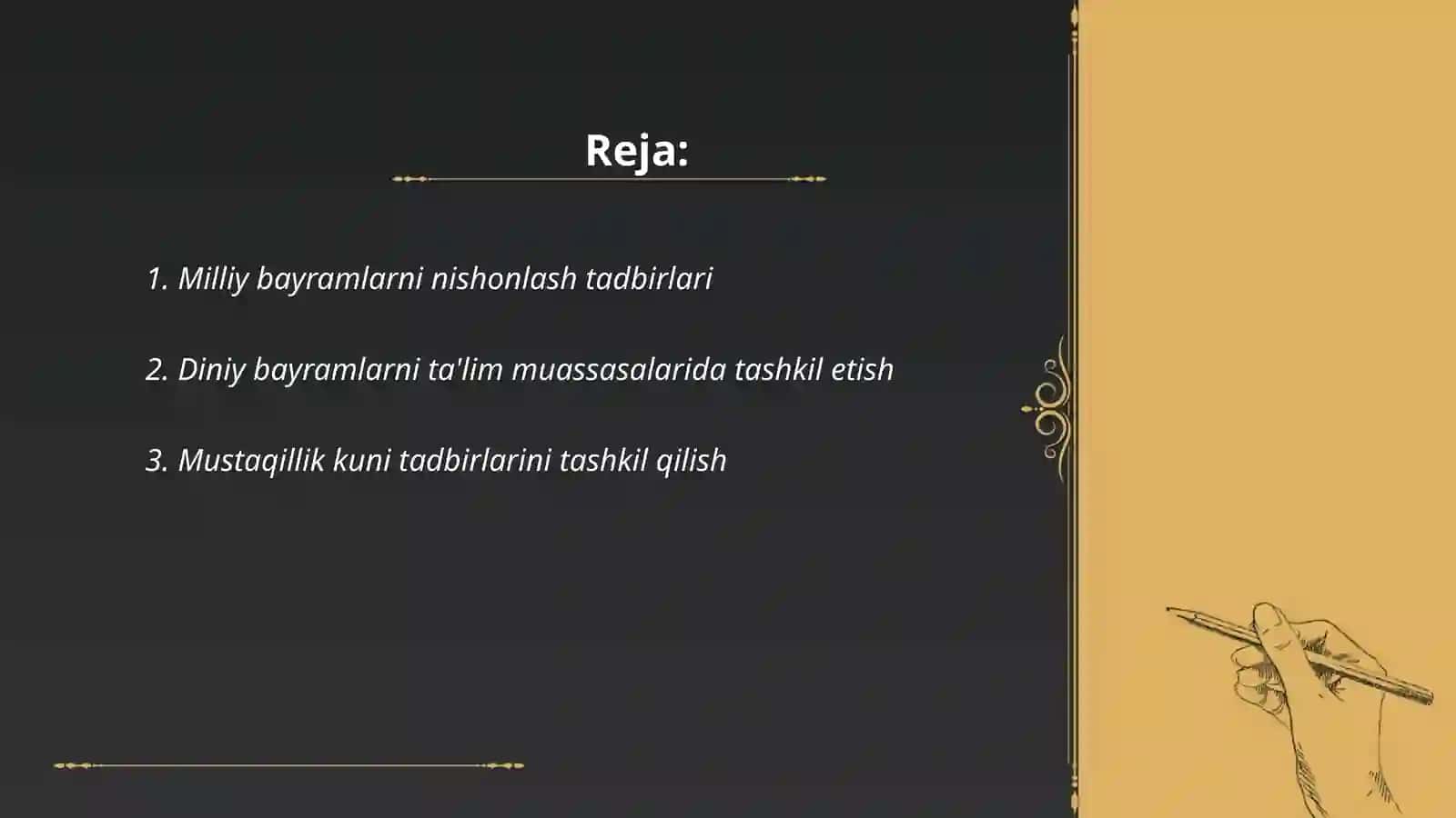 Ta'lim - tarbiya muassasalarida bayramlarni ommaviy tadbirlarni namunali o'tkazish 2