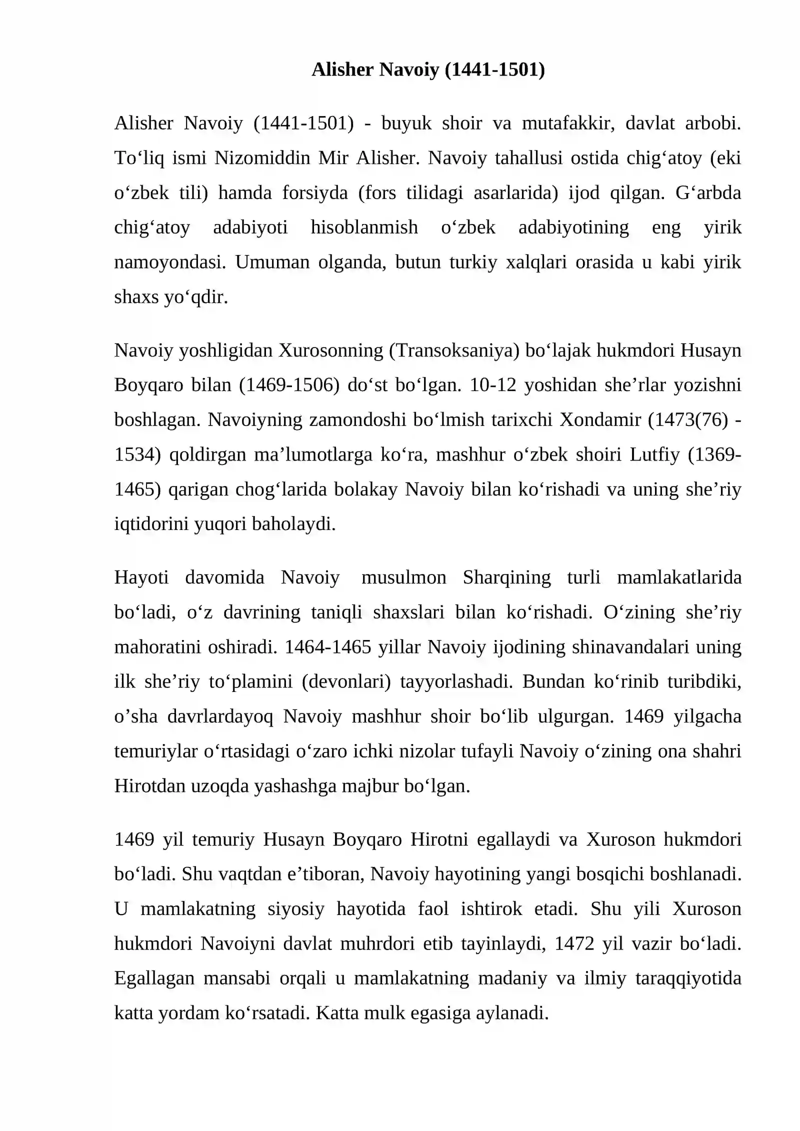 Alisher Navoiy (1441-1501) 2