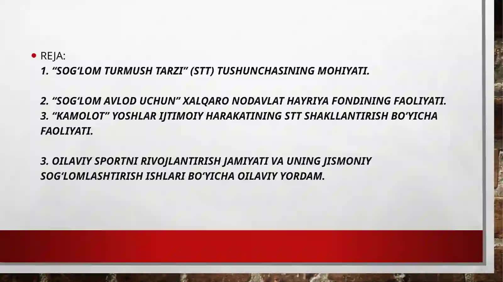 Sog'lom turmushtarzi xafsiz immuniyasiya 2