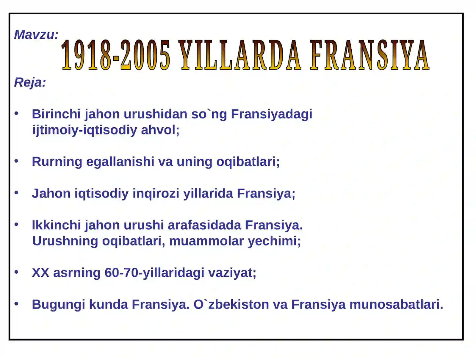 1918-2005 YILLARDA FRANSIYA 2