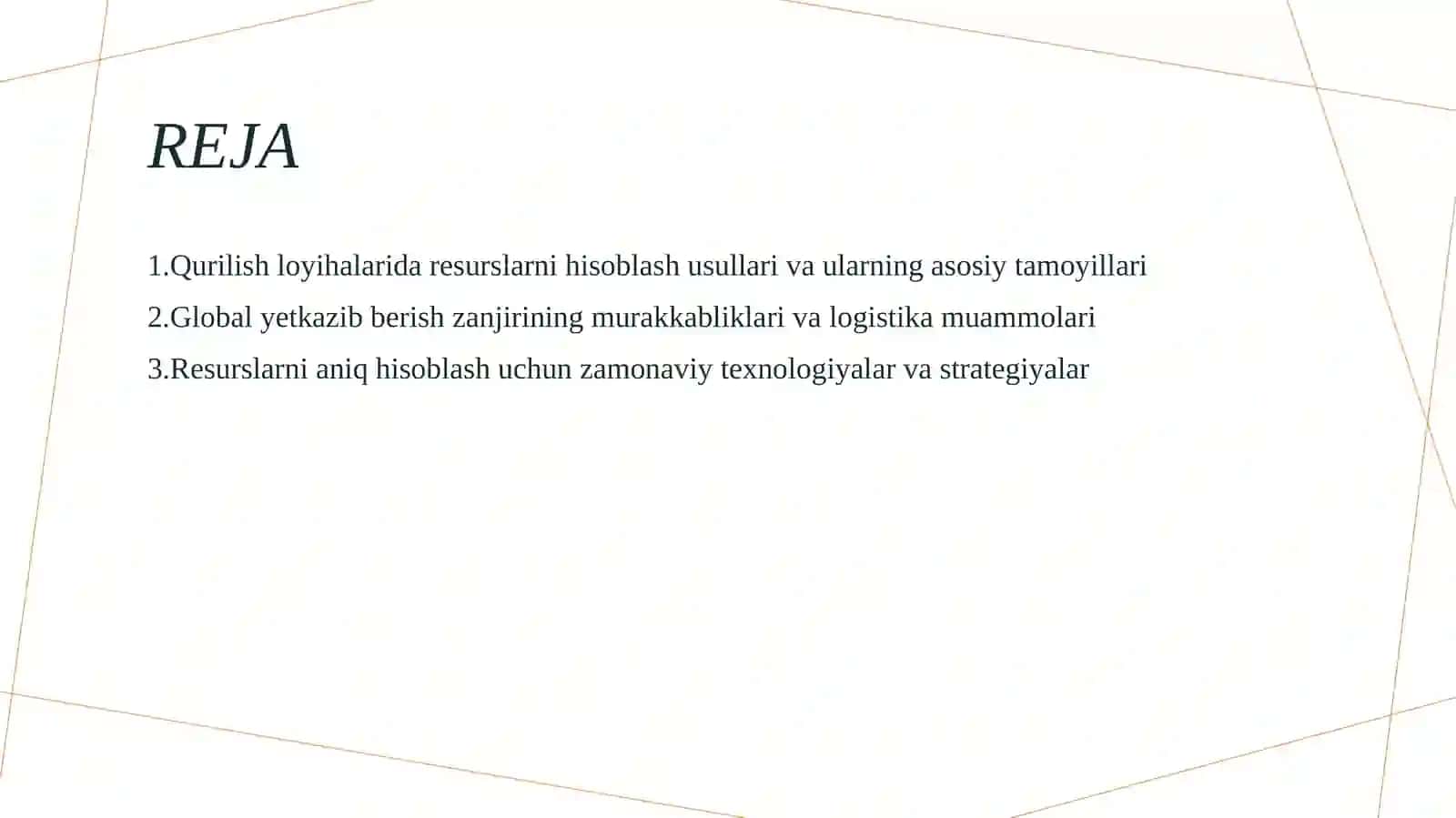 Qurilish loyihalarida resurslarni hisoblash usullari 2