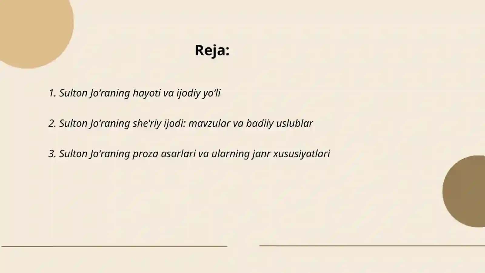 Sulton Joʻraning ijodiy faoliyati 2