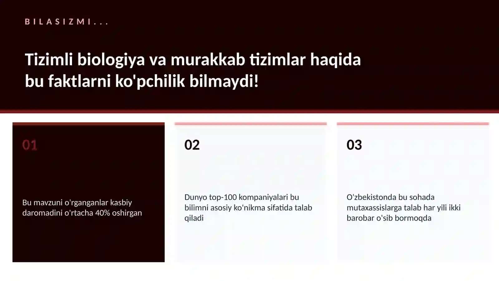 Tizimli biologiya va murakkab tizimlar 2