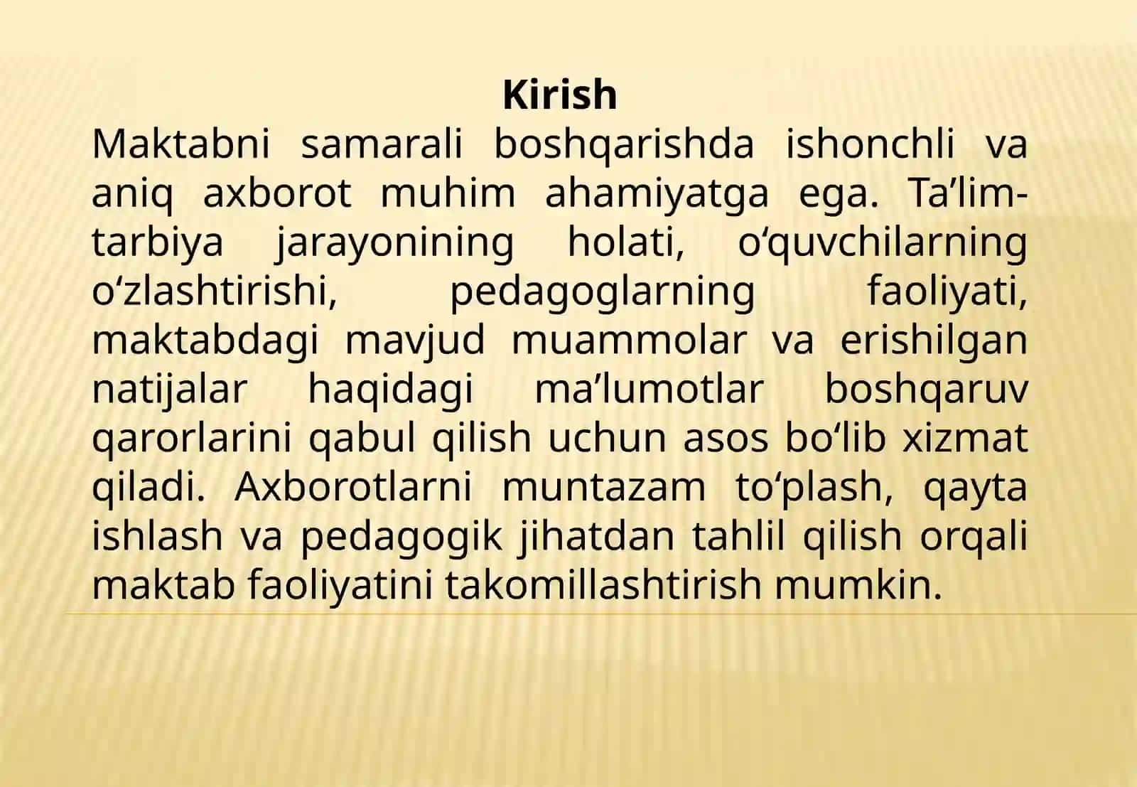 Maktab ichki boshqaruv tizimida axborotlar to‘plash va pedagogik tahlil qilish 2