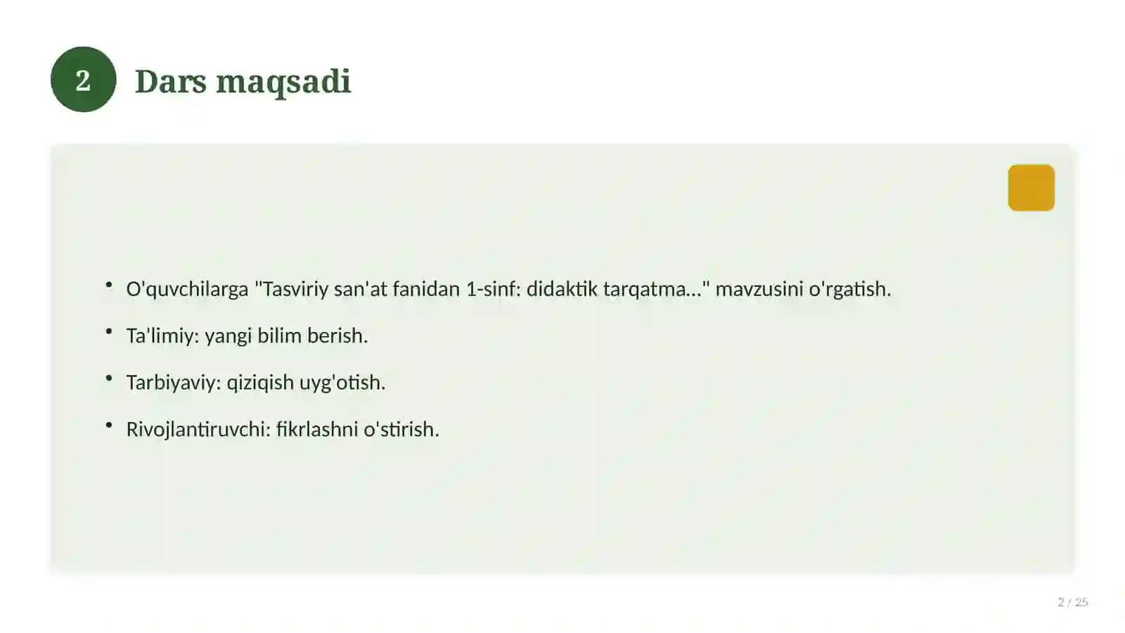 Tasviriy san'at fanidan 1-sinf: didaktik tarqatma materiallar 2