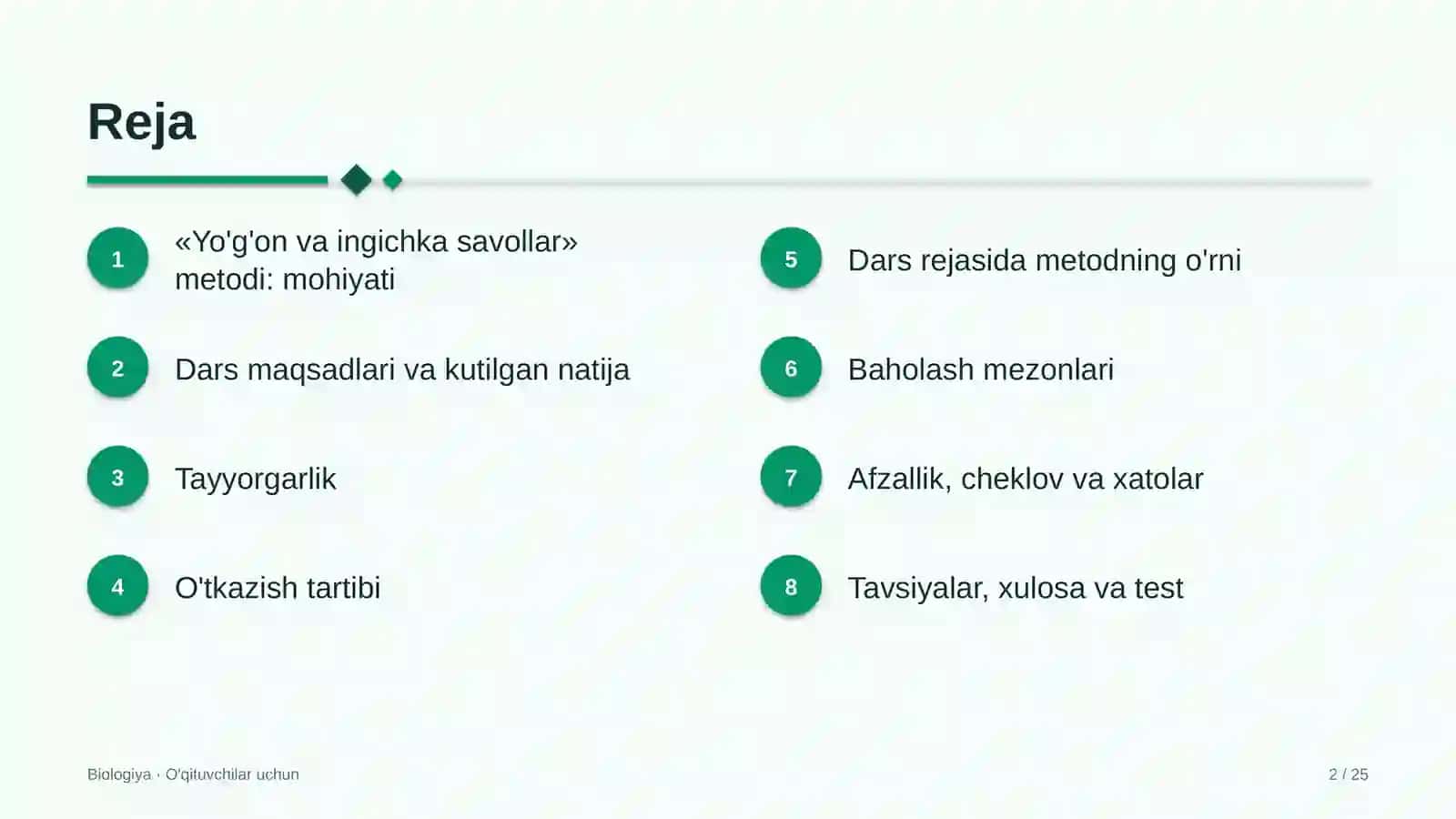 biologiya darslarida yo'g'on va ingichka savollar metodidan foydalanish 8065 2