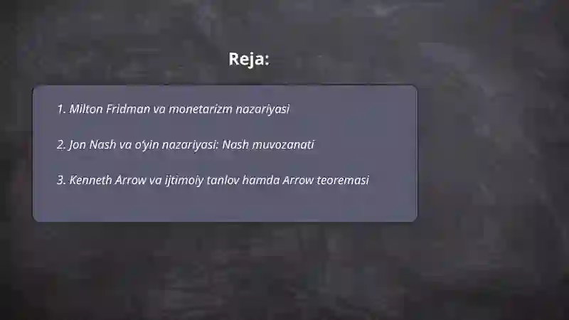 Milton Fridman va monetarizm nazariyasi 2