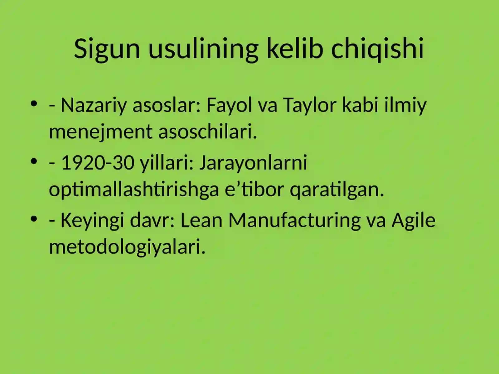 Sigun usuli: Kelib chiqishi va hozirgi qo‘llanilishi 2