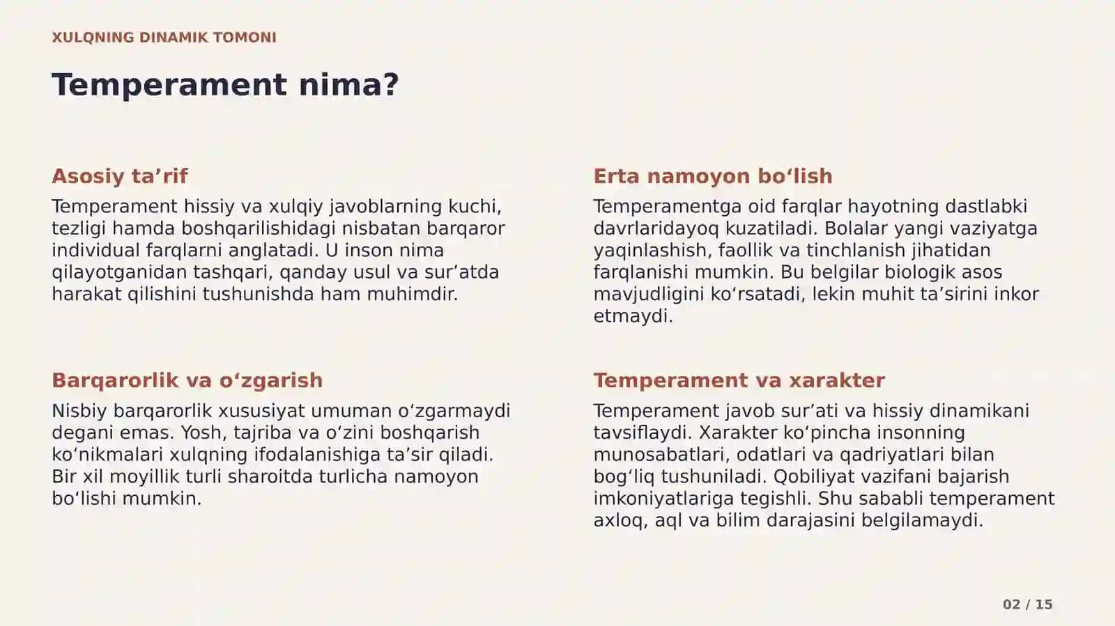 temperament 2