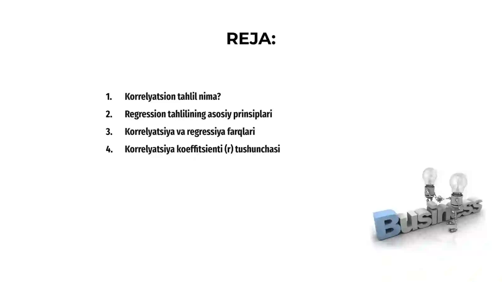 Korrelyatsion va regression tahlil usullari 2