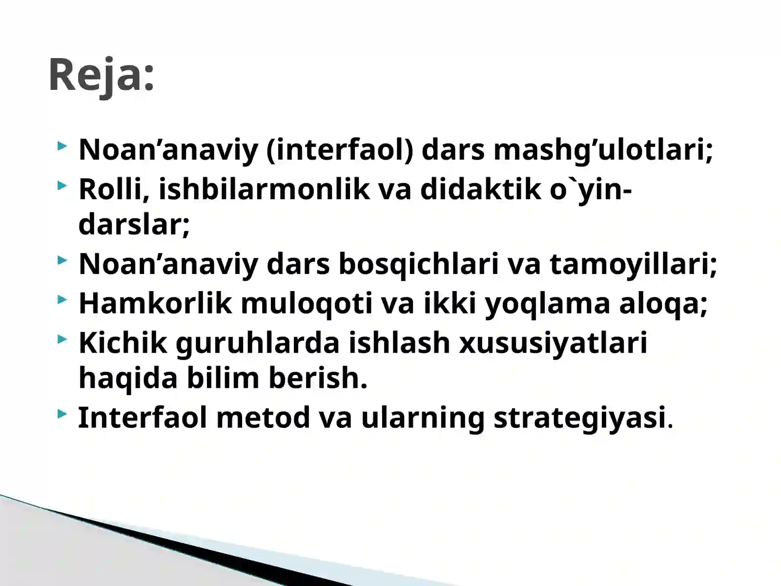 Interfaol metodlar va ularning tasnifi 2