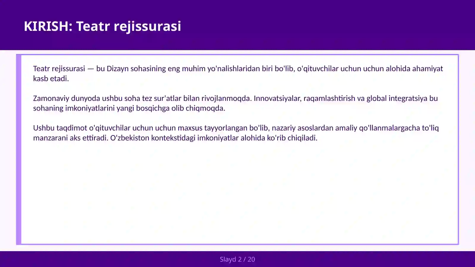 TEATR REJISSURASI 2