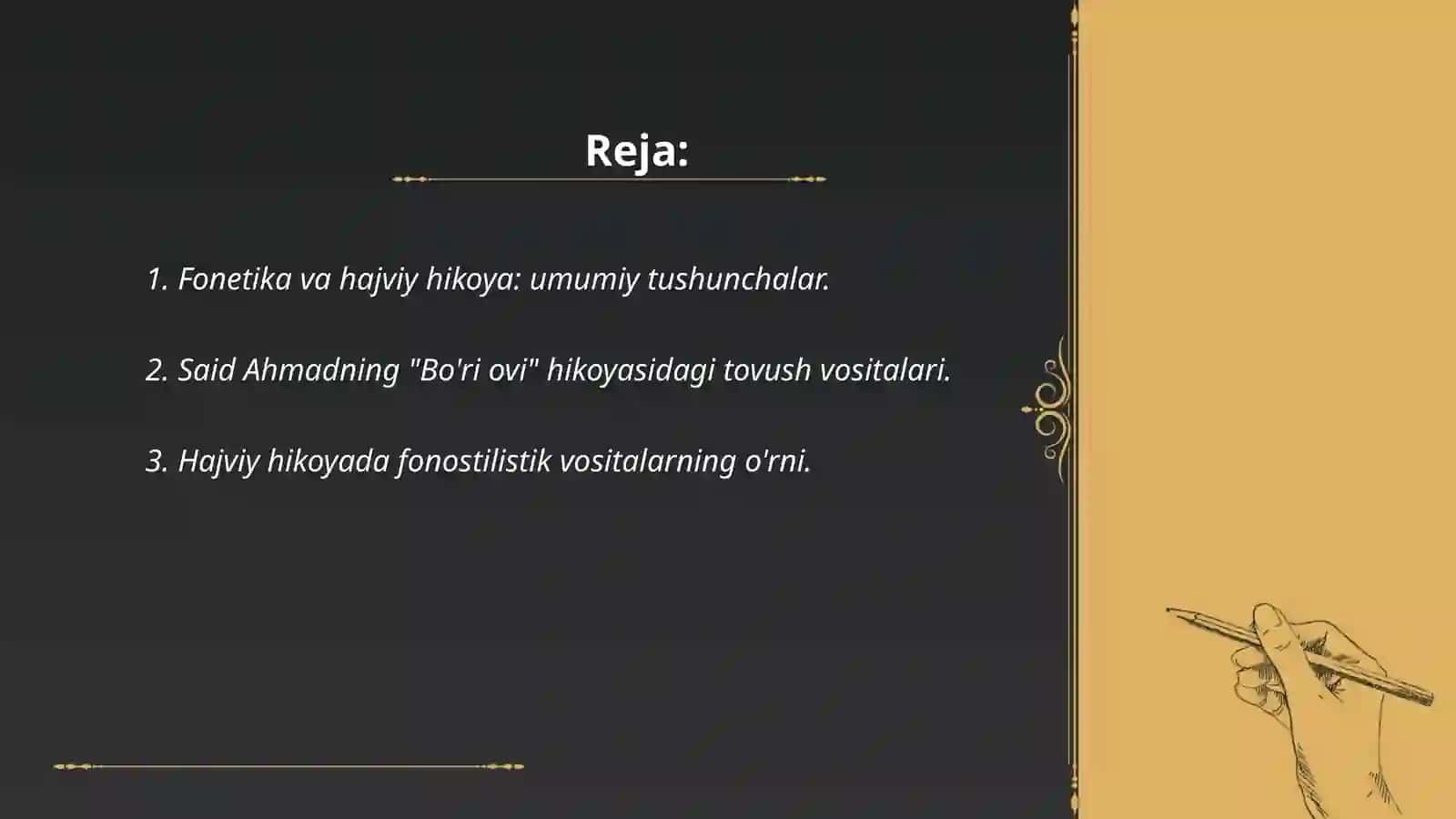 Said Ahmadning Bo'ri ovi hajviyaviy hikoyasidagi fonostilistik vositalarning qo'llanilishi 2