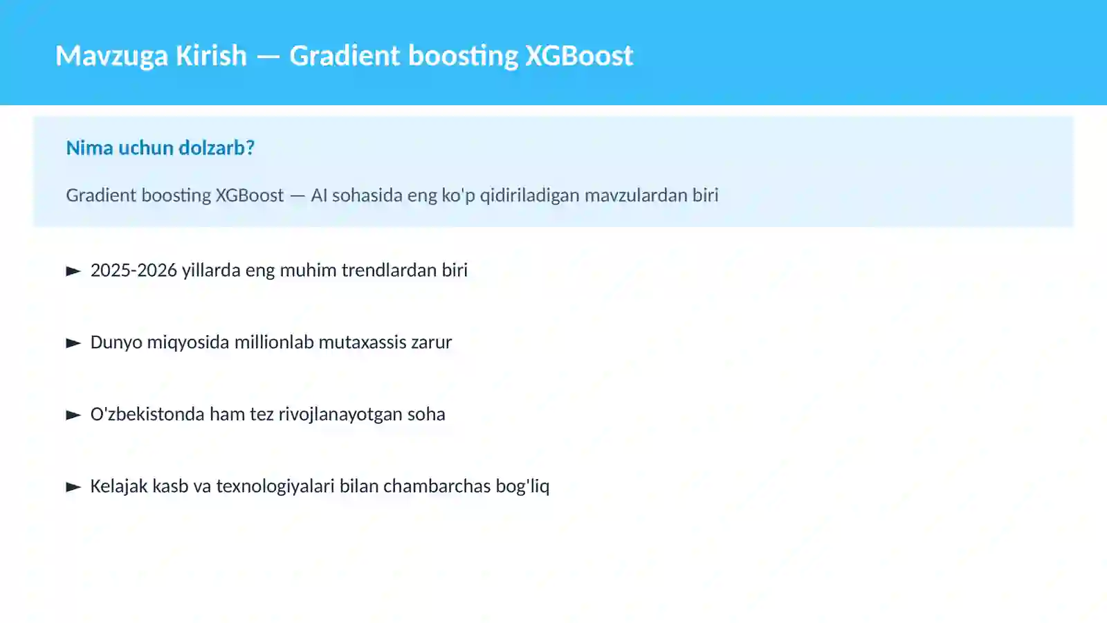 AI | MACHINE LEARNING ASOSLARI 2