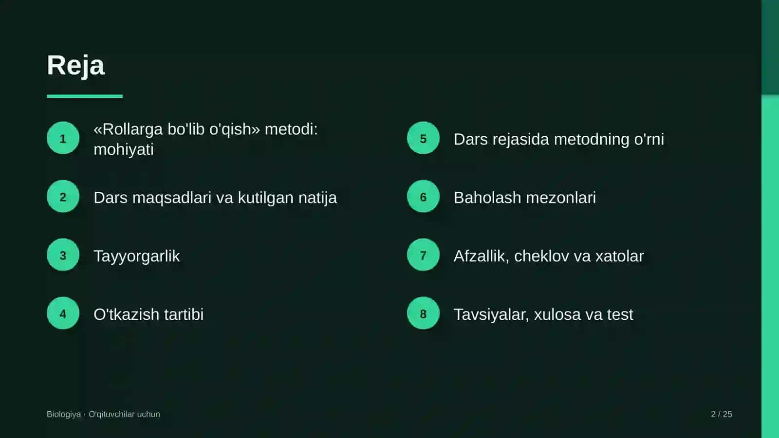 biologiya darslarida rollarga bo'lib o'qish metodidan foydalanish 7930 2