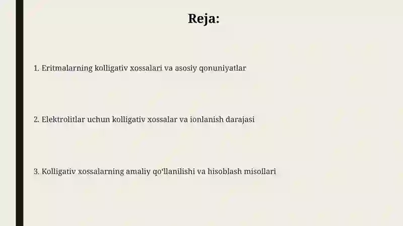 Eritmalarning kollegativ xossalari 2