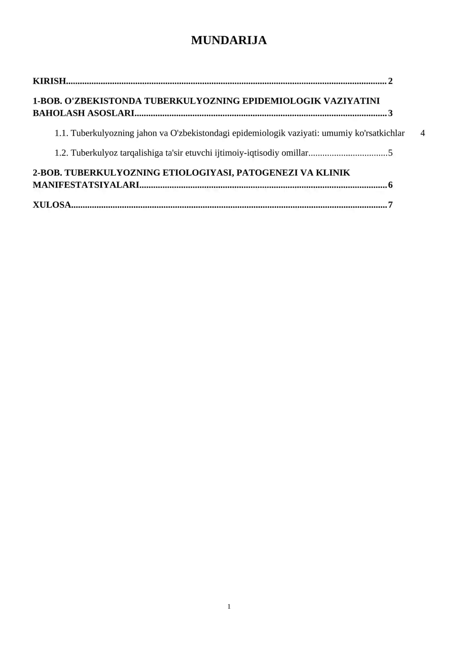 Oʻzbekistonda tuberkulyoz boʻyicha epidemiologik vaziyatni baholash 2