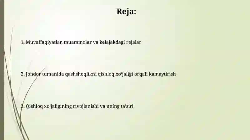 Jondor tumanida qashshoqlikni qishloq xo'jaligi orqali kamaytirish 2