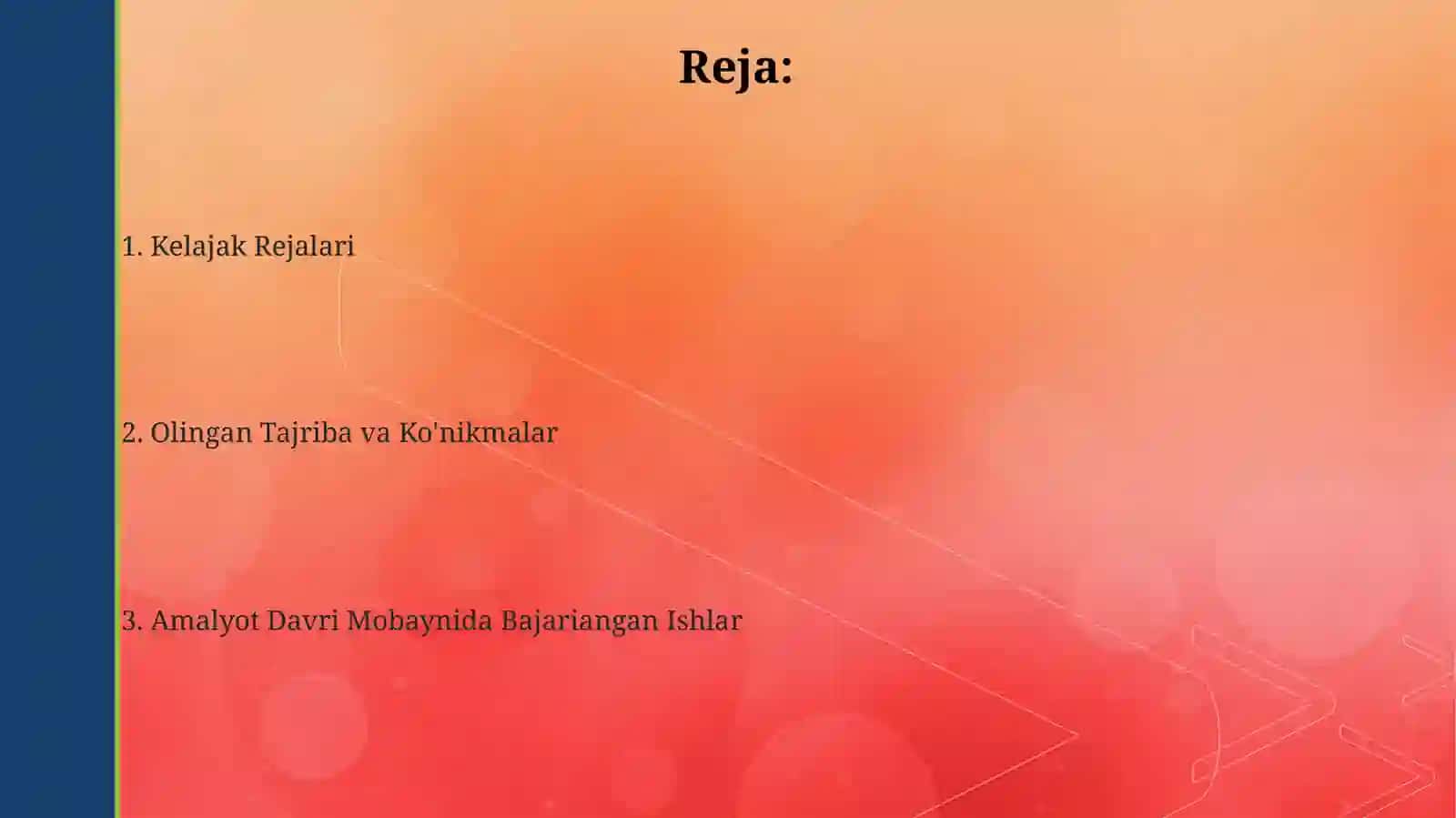 Amalyotjaryonidabajarilganishlaryuzasidanhisobat 2