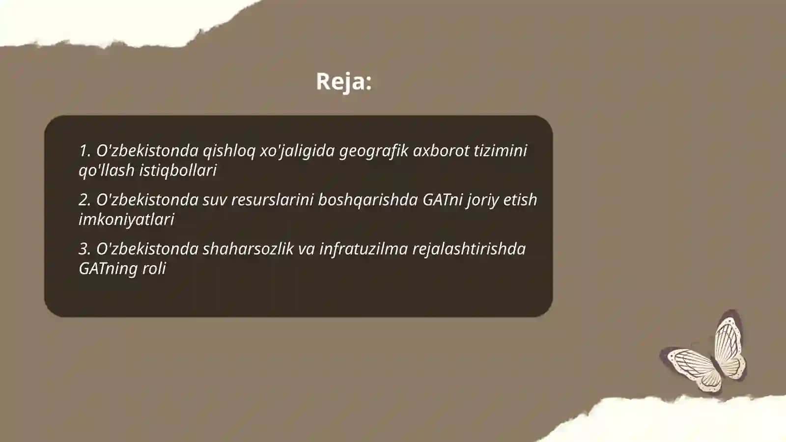 O'zbekistonda qishloq xo'jaligida geografik axborot tizimini qo'llash istiqbollari 2