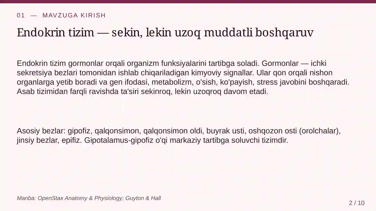 Gormonlar va endokrin tizim 2