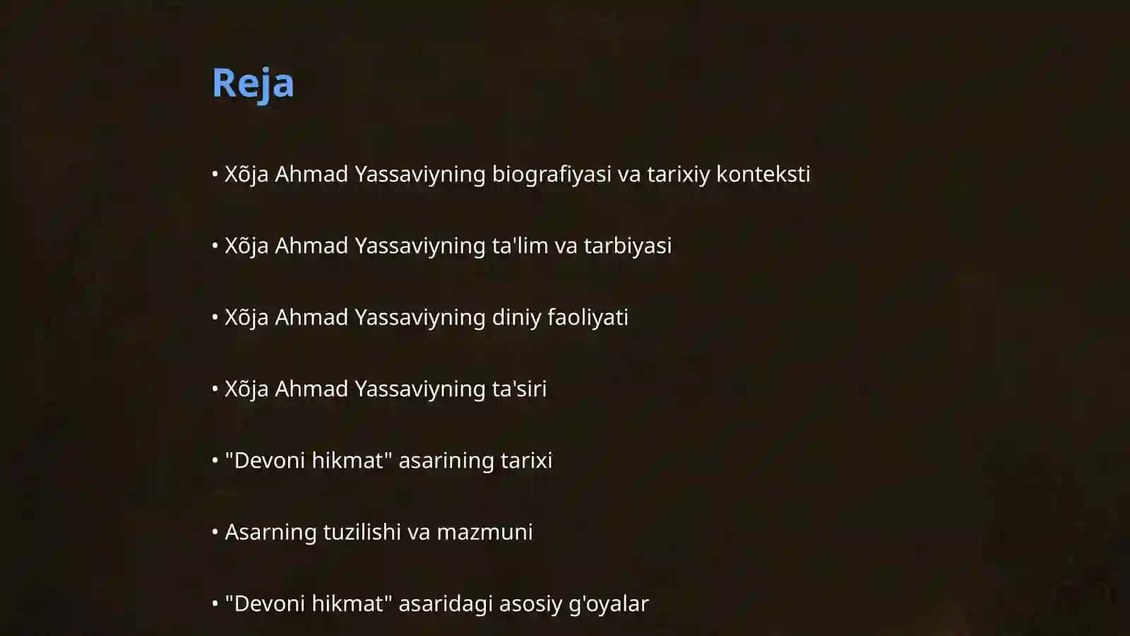 Xõja Ahmad Yassaviyning hayoti va "Devoni hikmat" asari 2