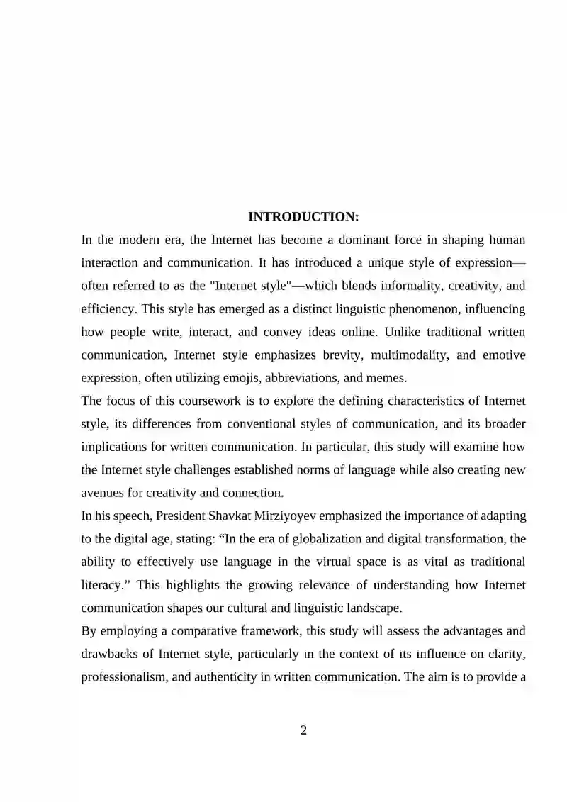 THE INTERNET STYLE AND ITS DIFFERENCES FROM OTHER STYLES: A COMPARATIVE ANALYSIS 2