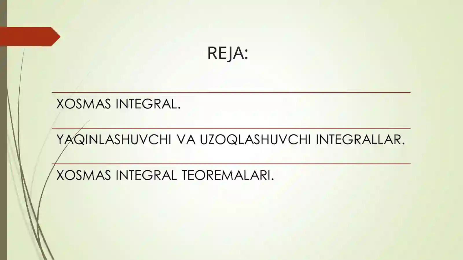 Xosmas integral 2